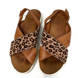 Inuovo Animal Print Platform Sandals Size 39